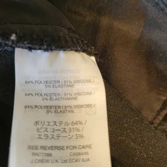 J Crew 365 Cameron High Rise Ankle Dress Pant Stretch Black Size 12 - Picture 10 of 10
